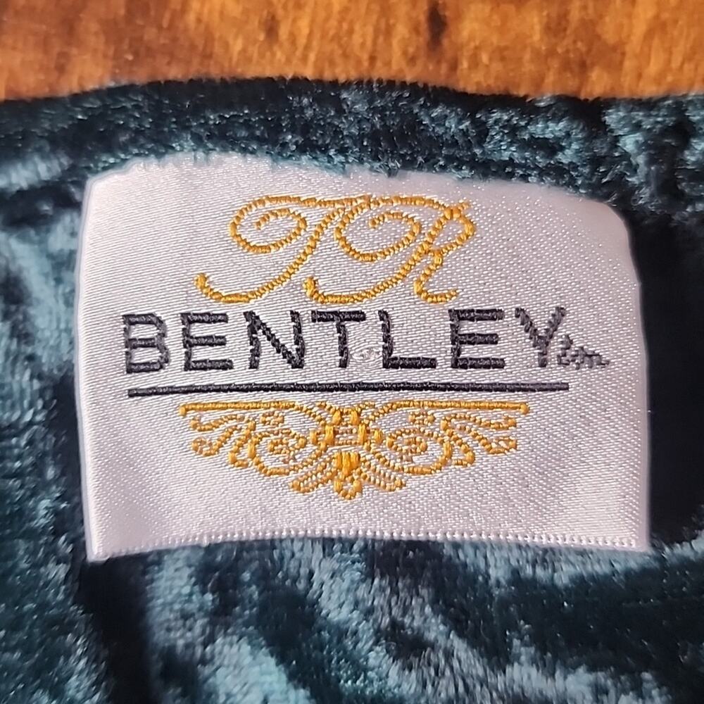 BENTLEY | Vintage Crushed Green Velvet Sparkle Long Sleeve Holiday‎ Tunic | L - Picture 5 of 9